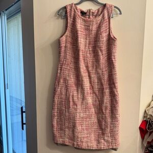 Talbots Women’s Pink Tweed Sleeveless 1947 Shift Dress Size 14